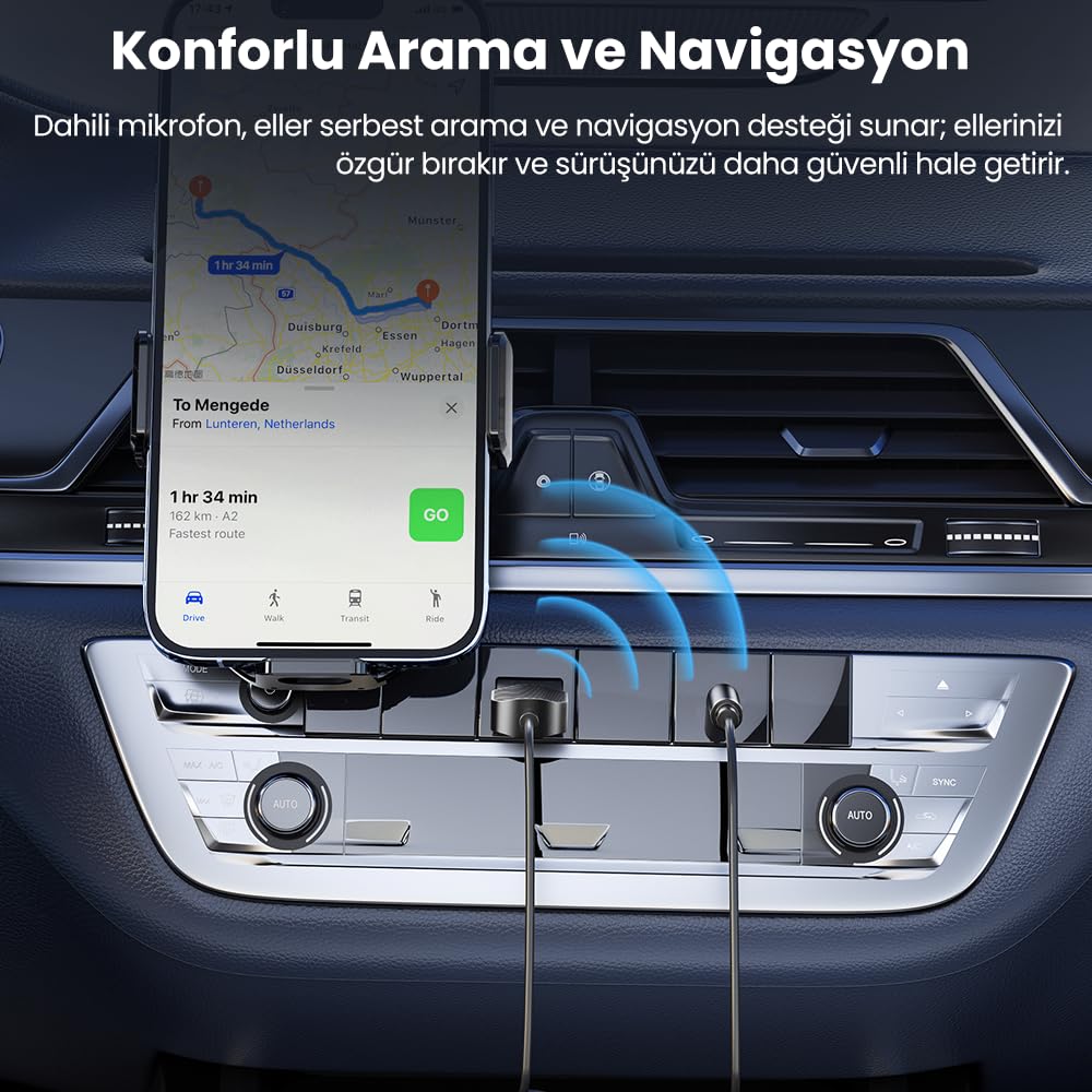 Dahili mikrofonla hands-free arama ve navigasyon